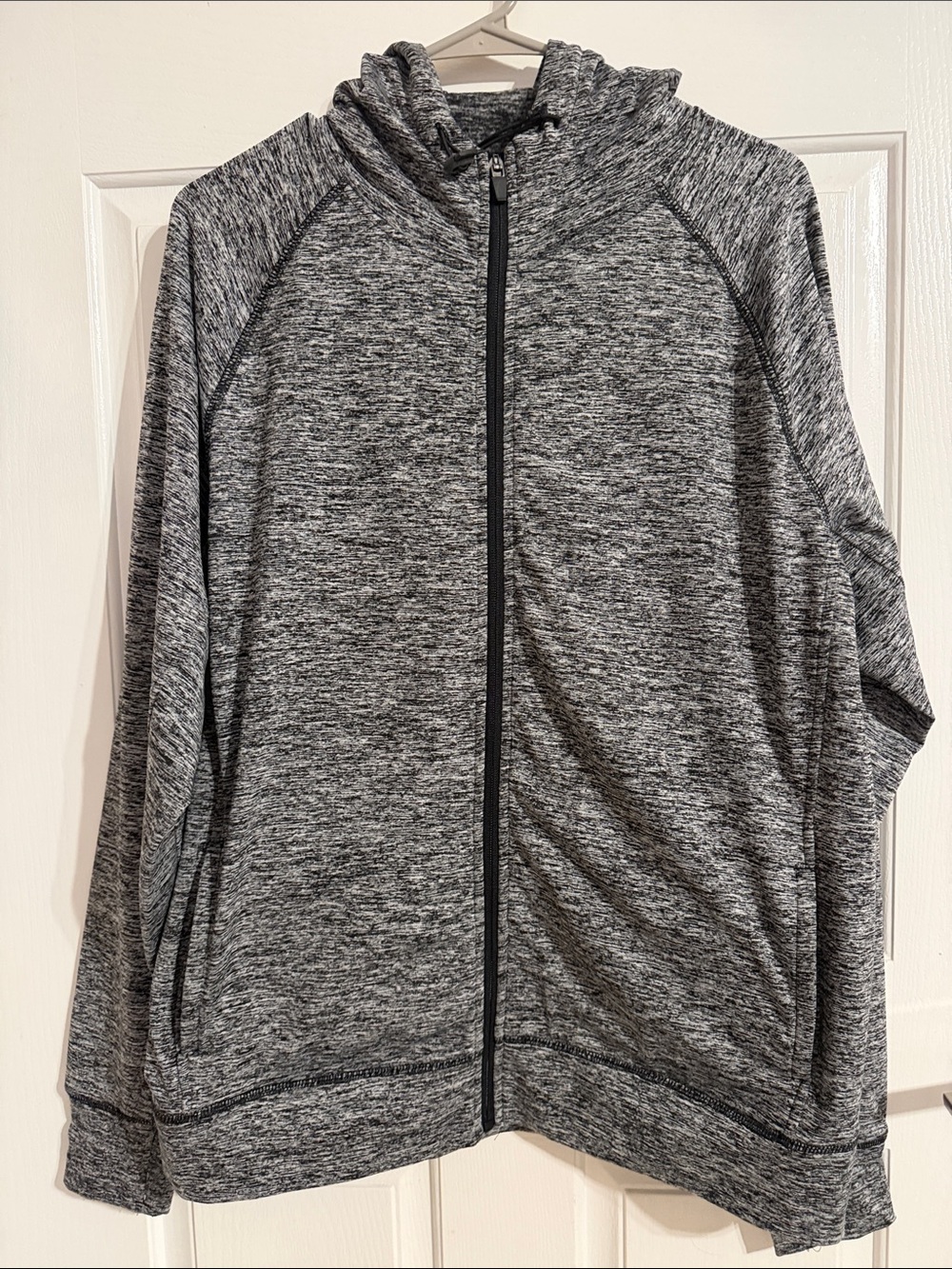 90 Degree By Reflex Men's Heather Gray Full-Zip Hooded Sweater